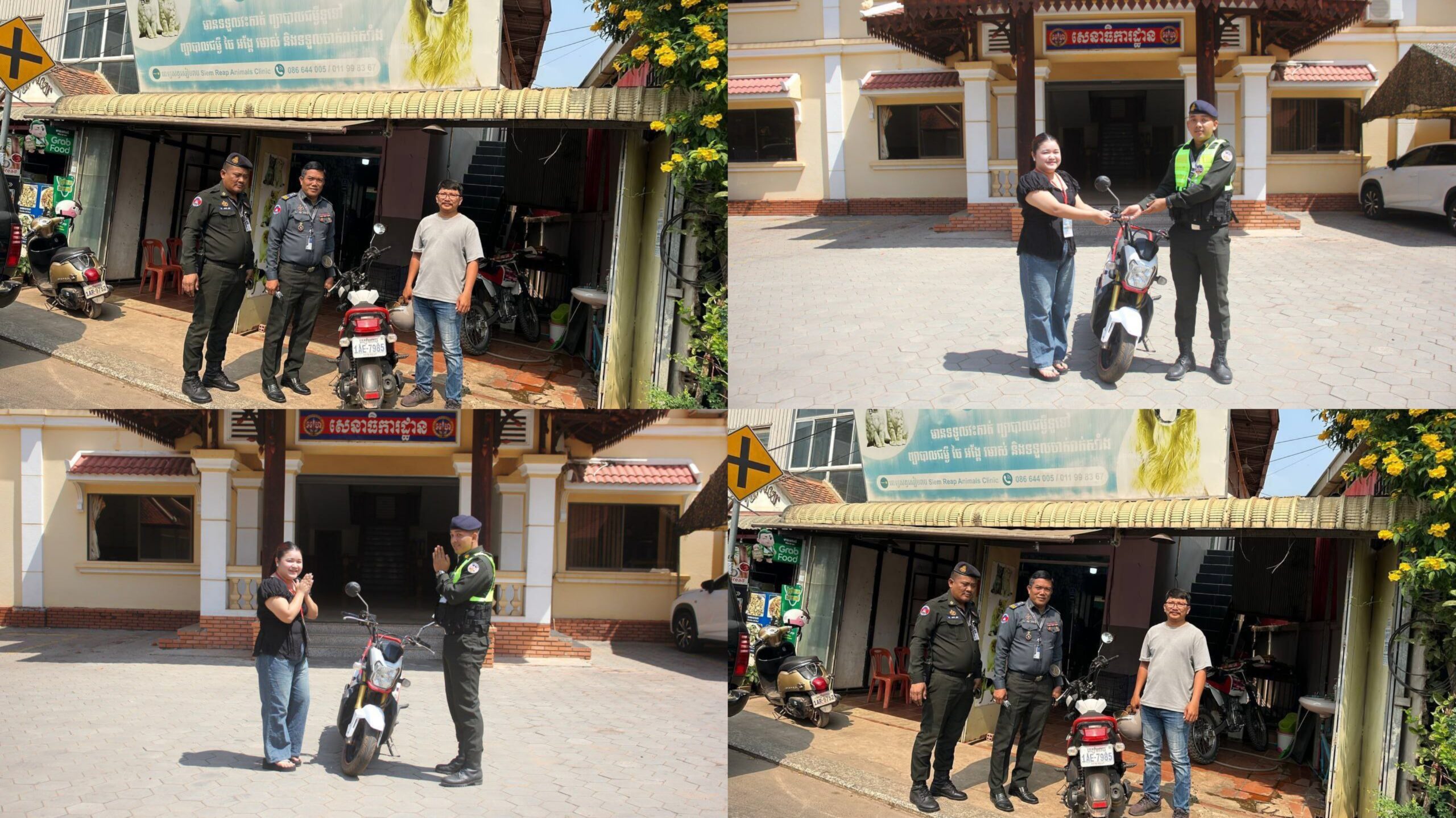 កម្លាំងកងអាវុធហត្ថខេត្តសៀមរាប សម្រេចប្រគល់ម៉ូតូចំនួន០១គ្រឿង ជូនម្ចាស់វិញ