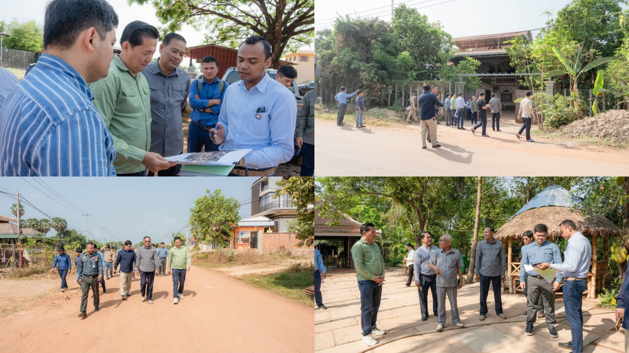 ក្រុមមន្ត្រីចុះពិនិត្យស្ថានភាពជាក់ស្ដែងលើគម្រោងស្ថាបនាផ្លូវវាងប្រាសាទបឹង ក្នុងសង្កាត់ជ្រាវ