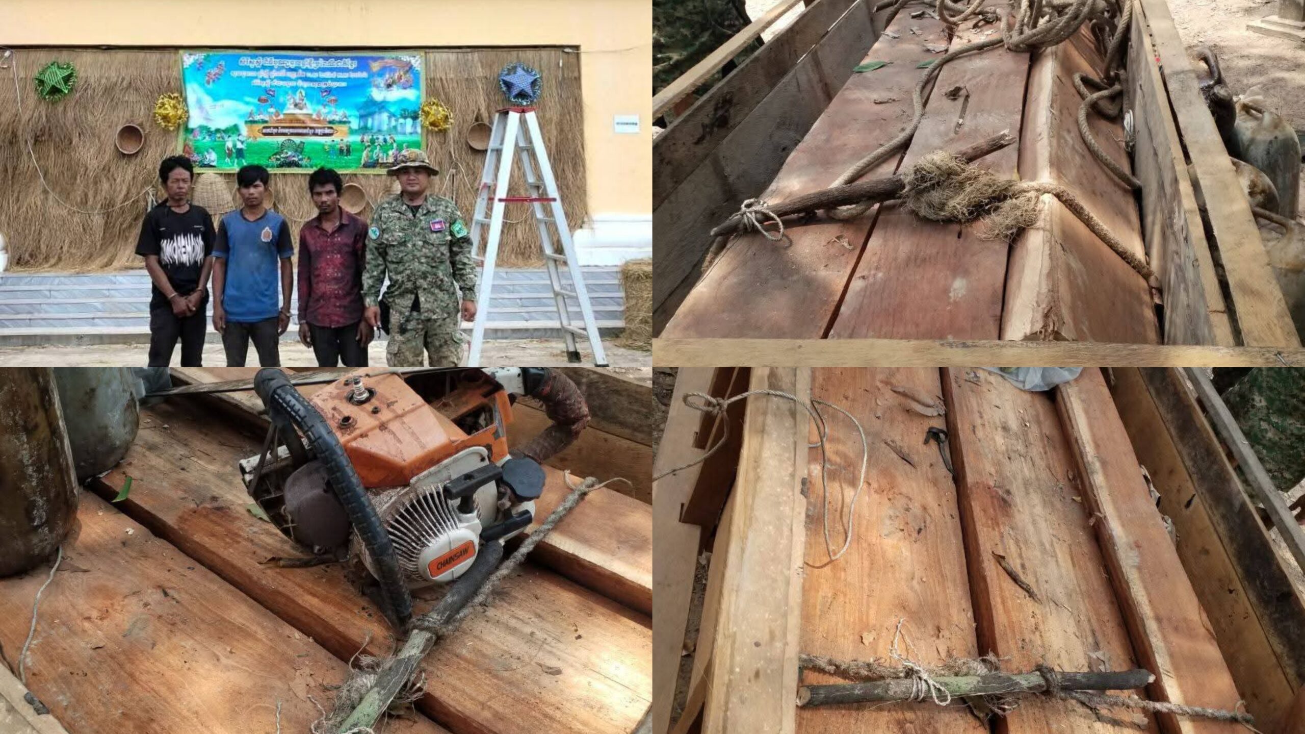 តុលាការខេត្តព្រះវិហារ បានសម្រេចឃុំខ្លួនមនុស្ស៣នាក់ ពាក់ព័ន្ធនឹងបទល្មើសកាប់ឈើខុសច្បាប់ ក្នុងតំបន់ការពារធម្មជាតិ