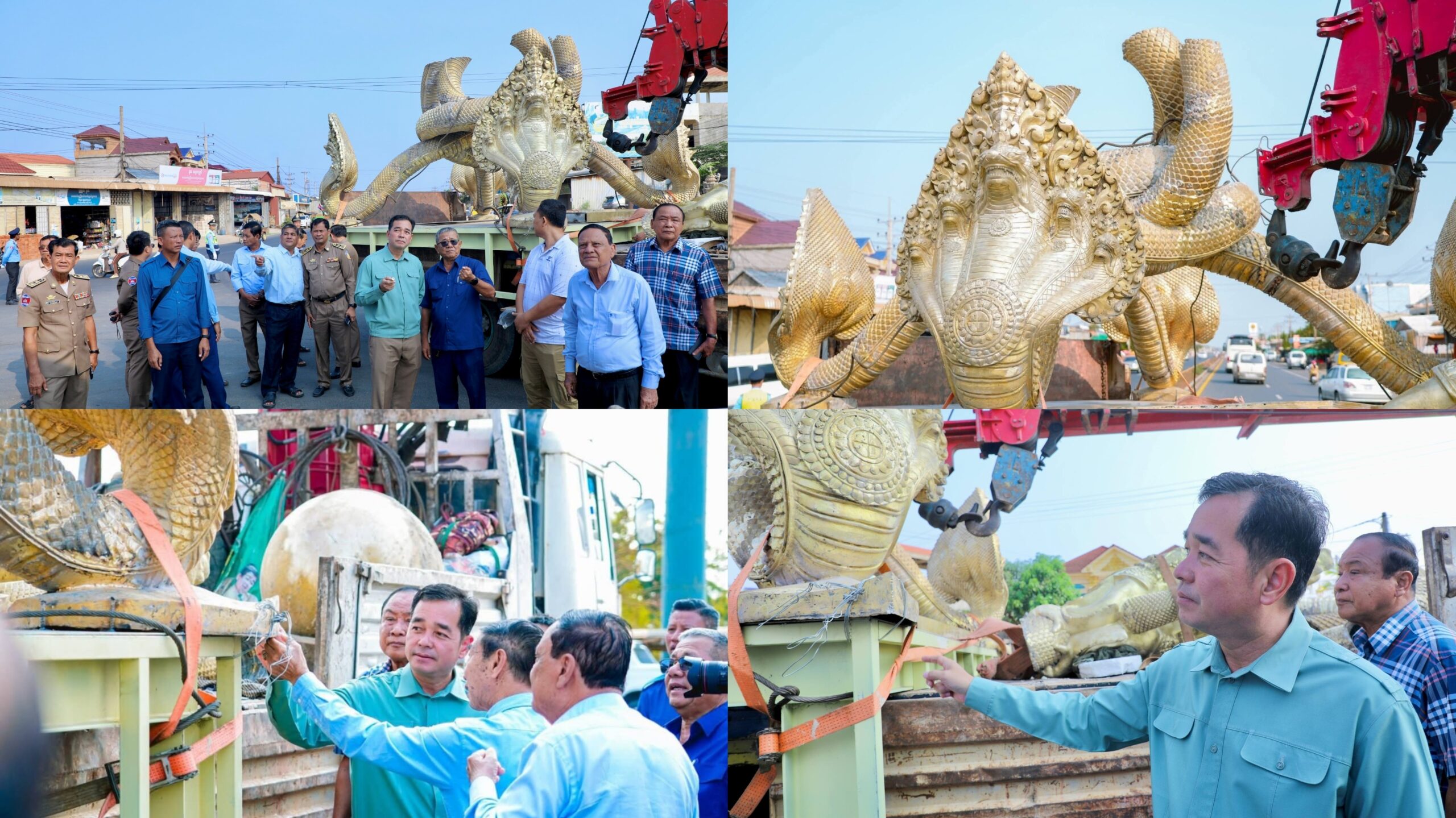 អភិបាលខេត្តកំពង់ចាម អញ្ជើញចុះពិនិត្យវឌ្ឍនភាពការងារសាងសង់រូបសំណាកនាគព័ន្ធថ្មី