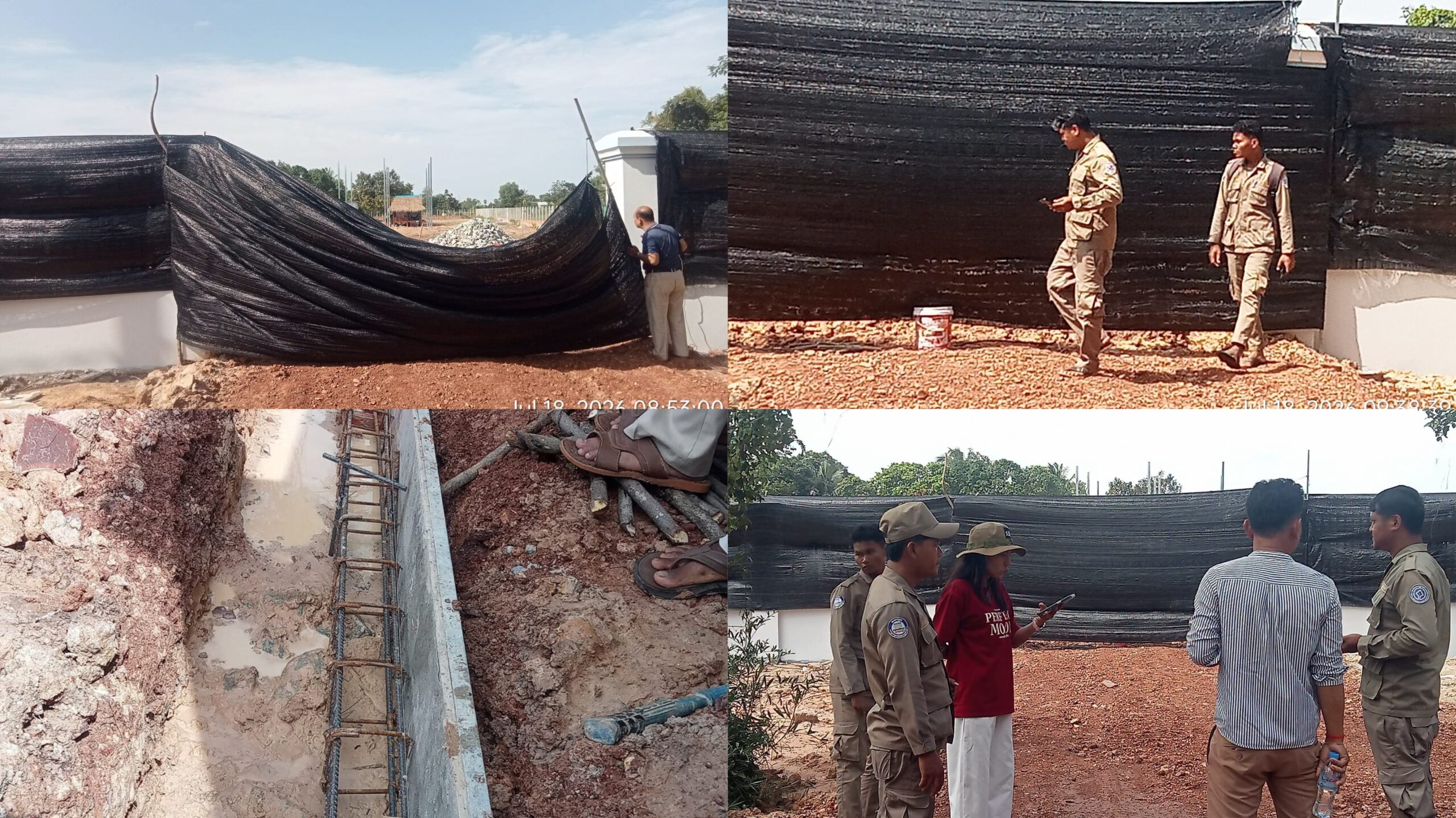 ក្រុមមន្ត្រីចុះទប់ស្កាត់ សំណង់គ្មានខ្សែ នៅខាងមុខប្រាសទអង្គរវត្ត ប្រហែល១៥០០ម៉ែត្រ