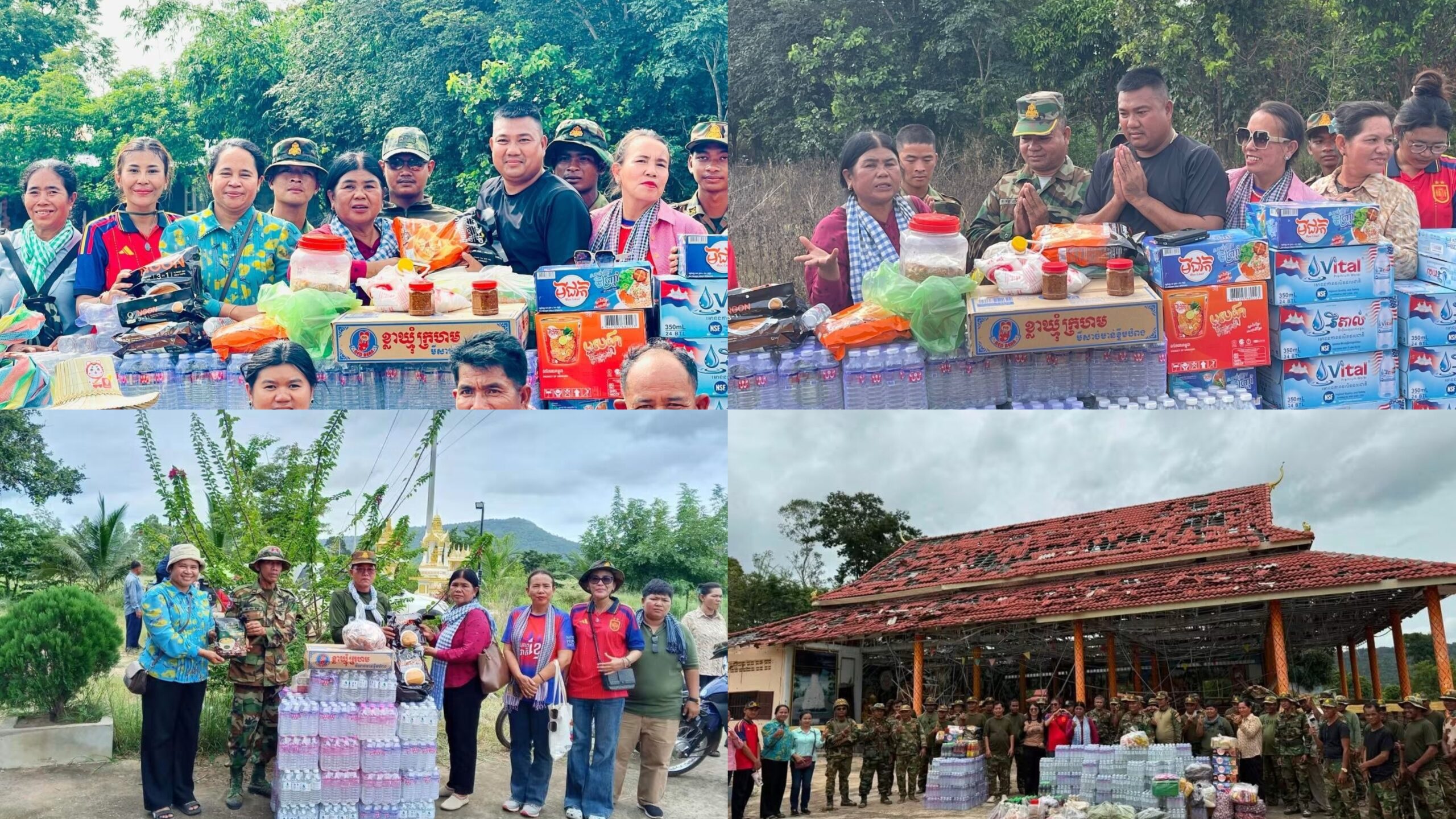 ‎អាជ្ញាធរសង្កាត់ស្រង៉ែ និងសប្បុរសជនបន្តនាំយកយកគ្រឿងឧបភោគបរិភោគ សម្ភារប្រើប្រាស់ជូនកងទ័ពជួរមុខ