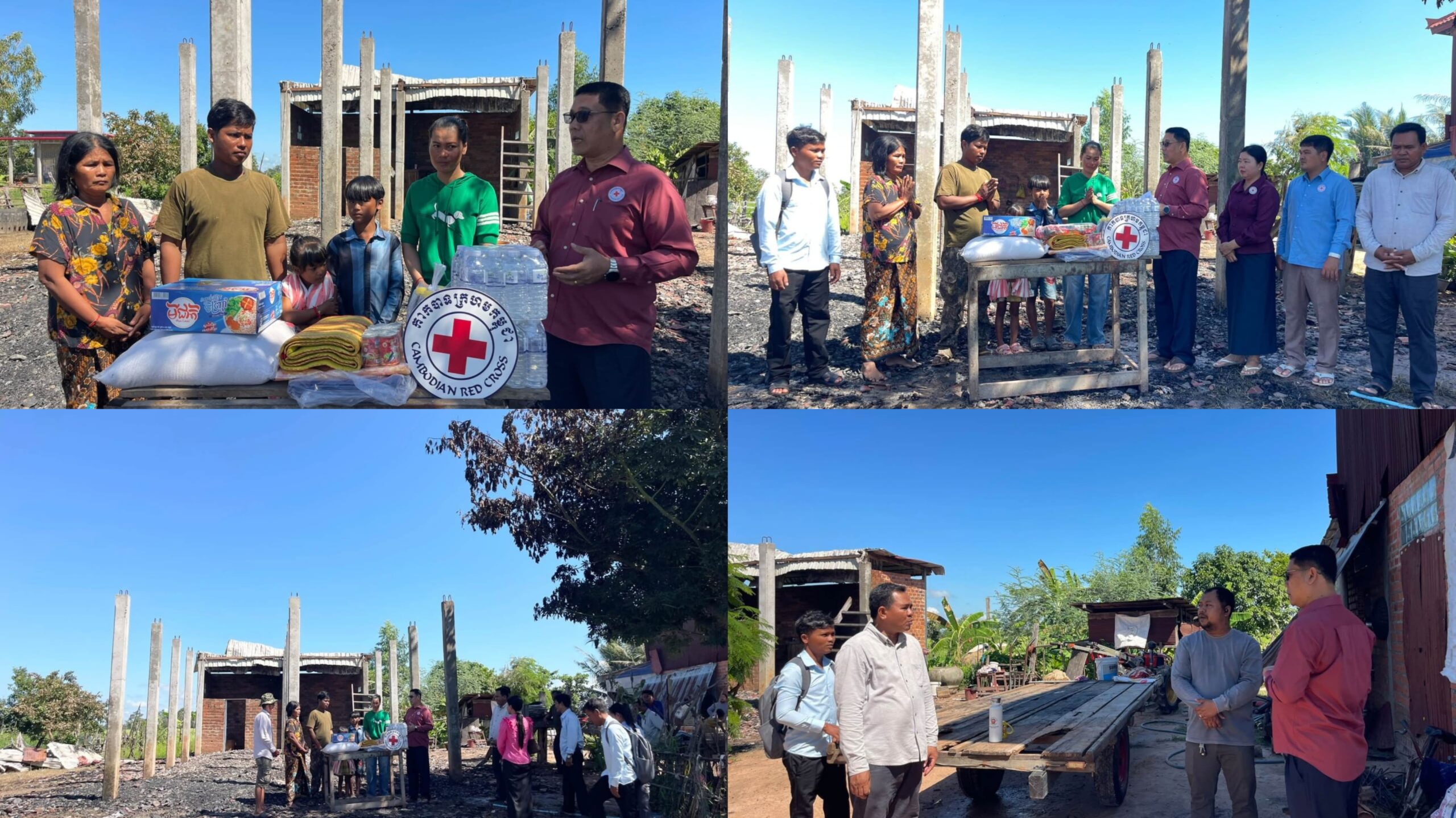 គ្រួសាររងគ្រោះដោយសារអគ្គីភ័យ ទទួលបានអំណោយពីអនុសាខាកាកបាទក្រហមស្រុកជីក្រែង